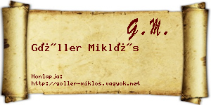 Göller Miklós névjegykártya