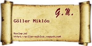 Göller Miklós névjegykártya