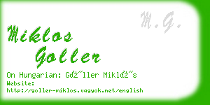 miklos goller business card
